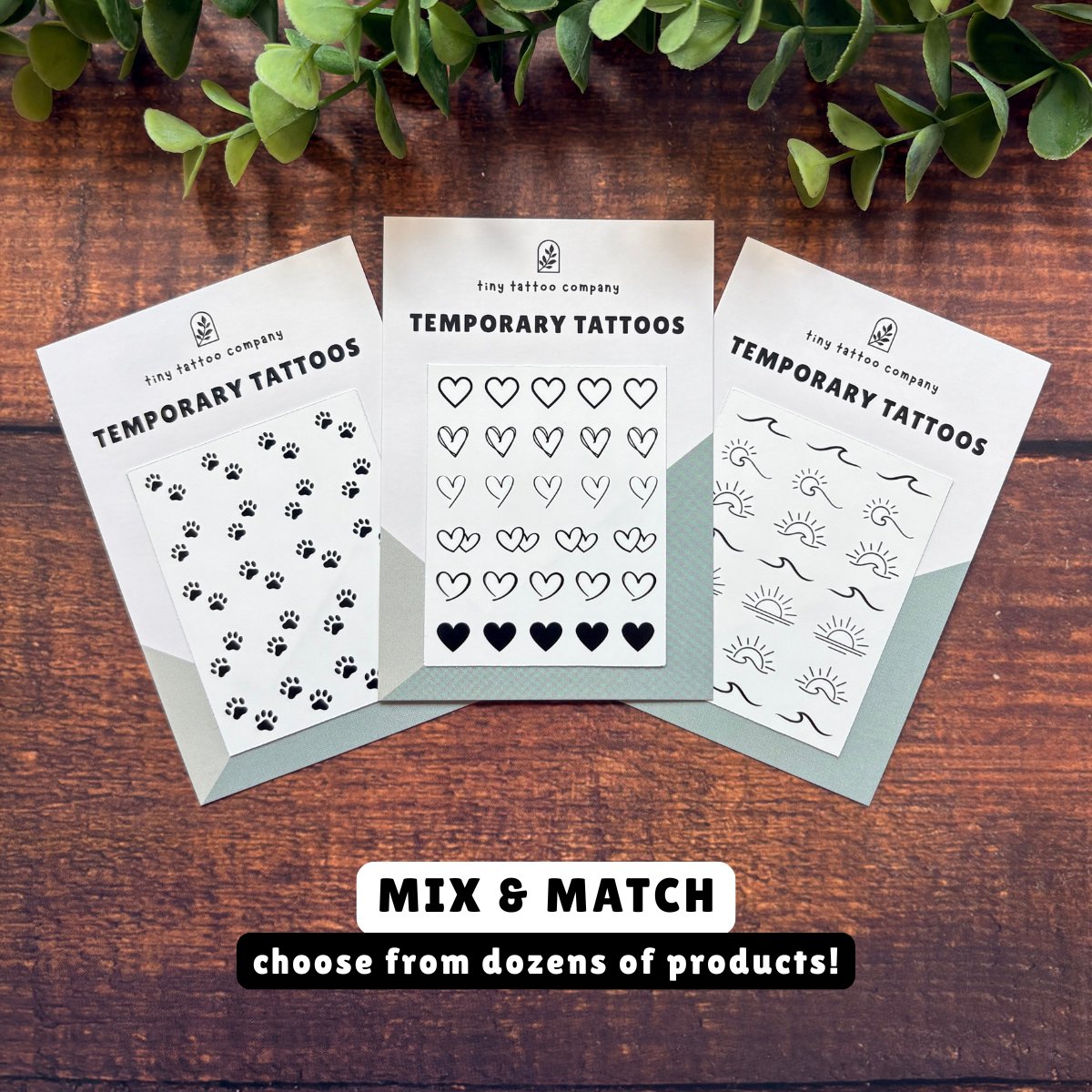 Mini Heart Temporary Tattoo Pack 🖤