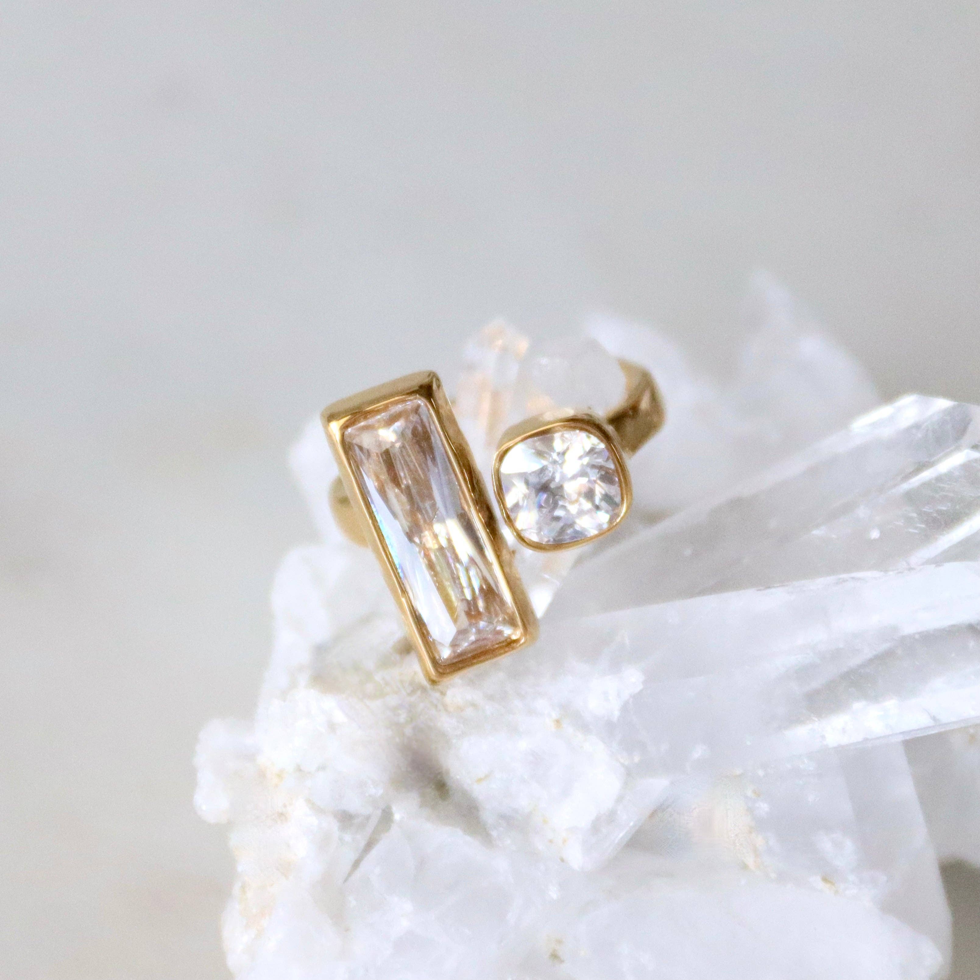 CZ Geometric Ring
