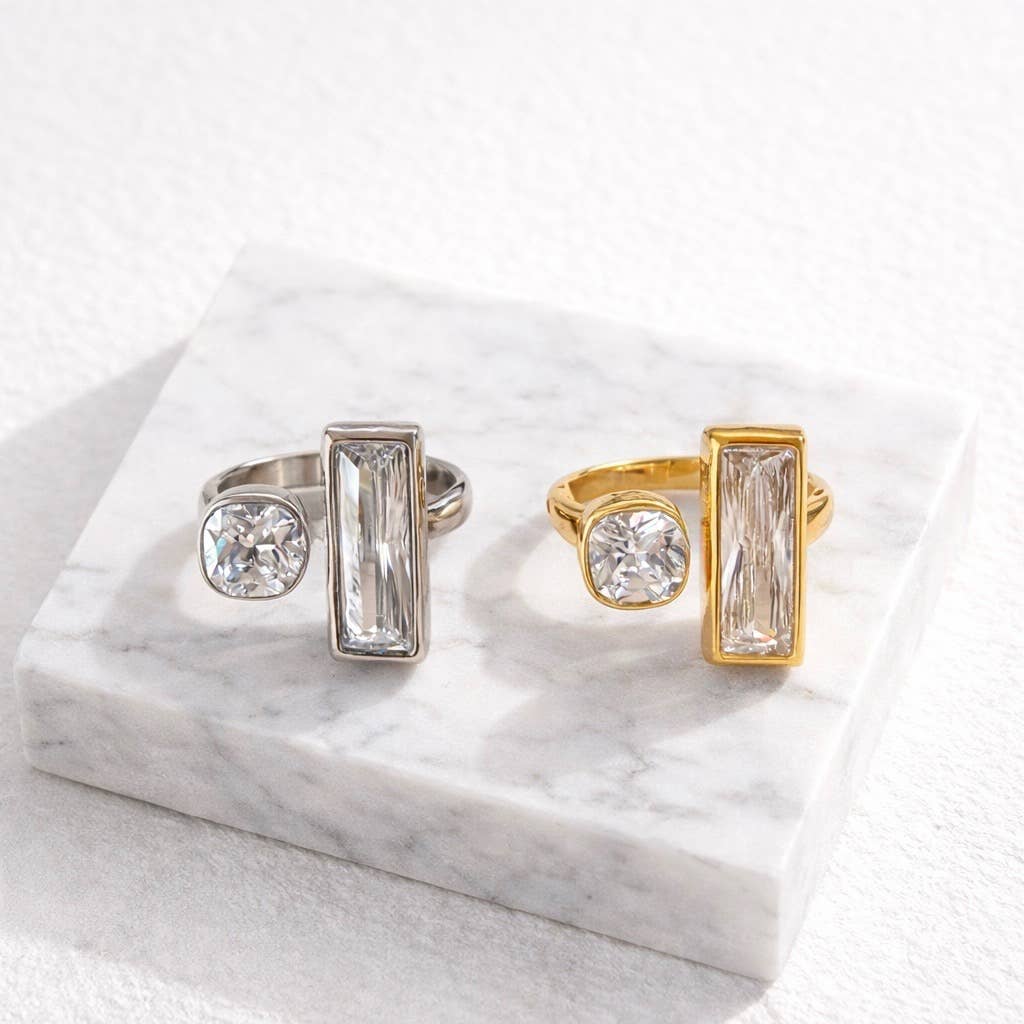CZ Geometric Ring