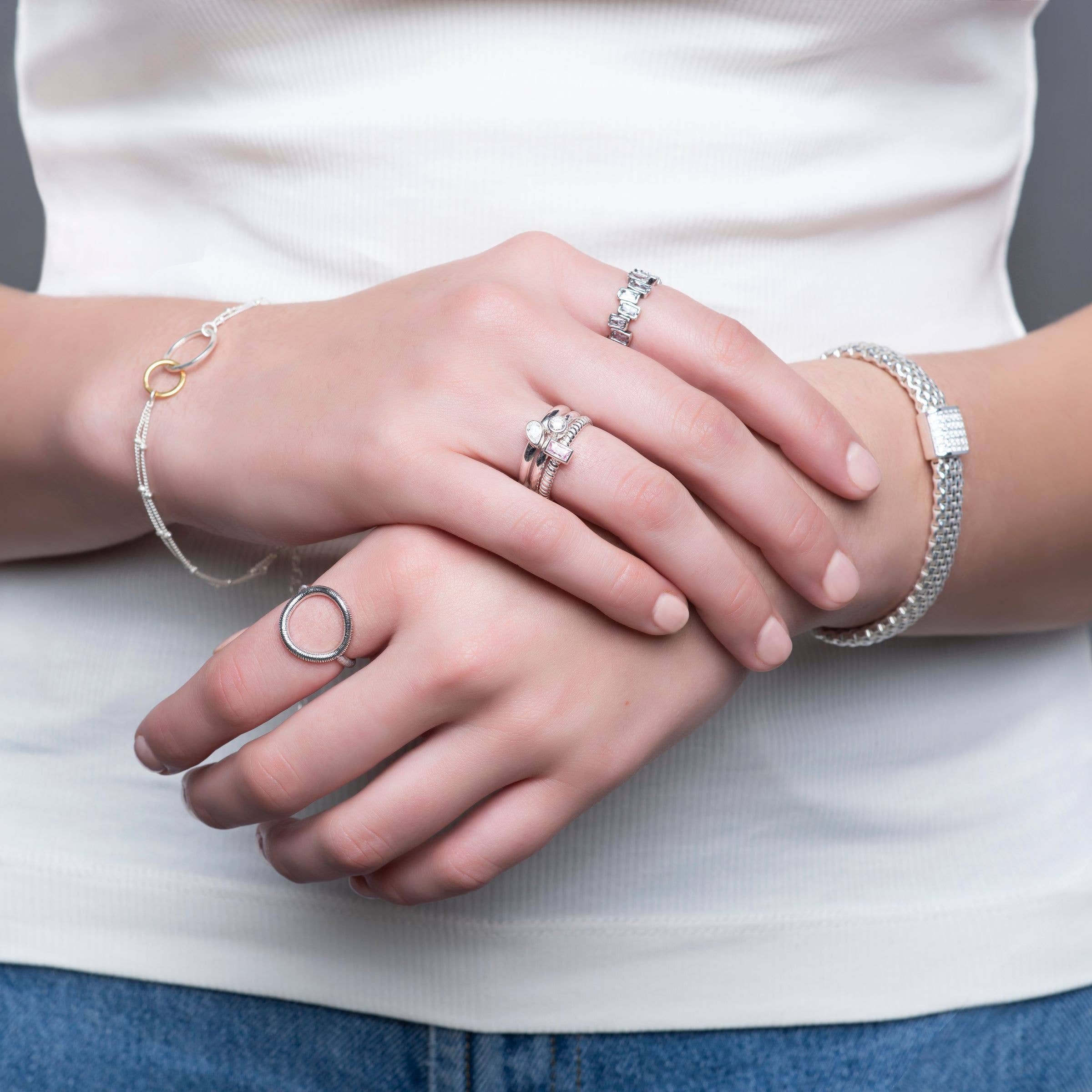 Silpada The Little Things Cubic Zirconia Ring in Silver