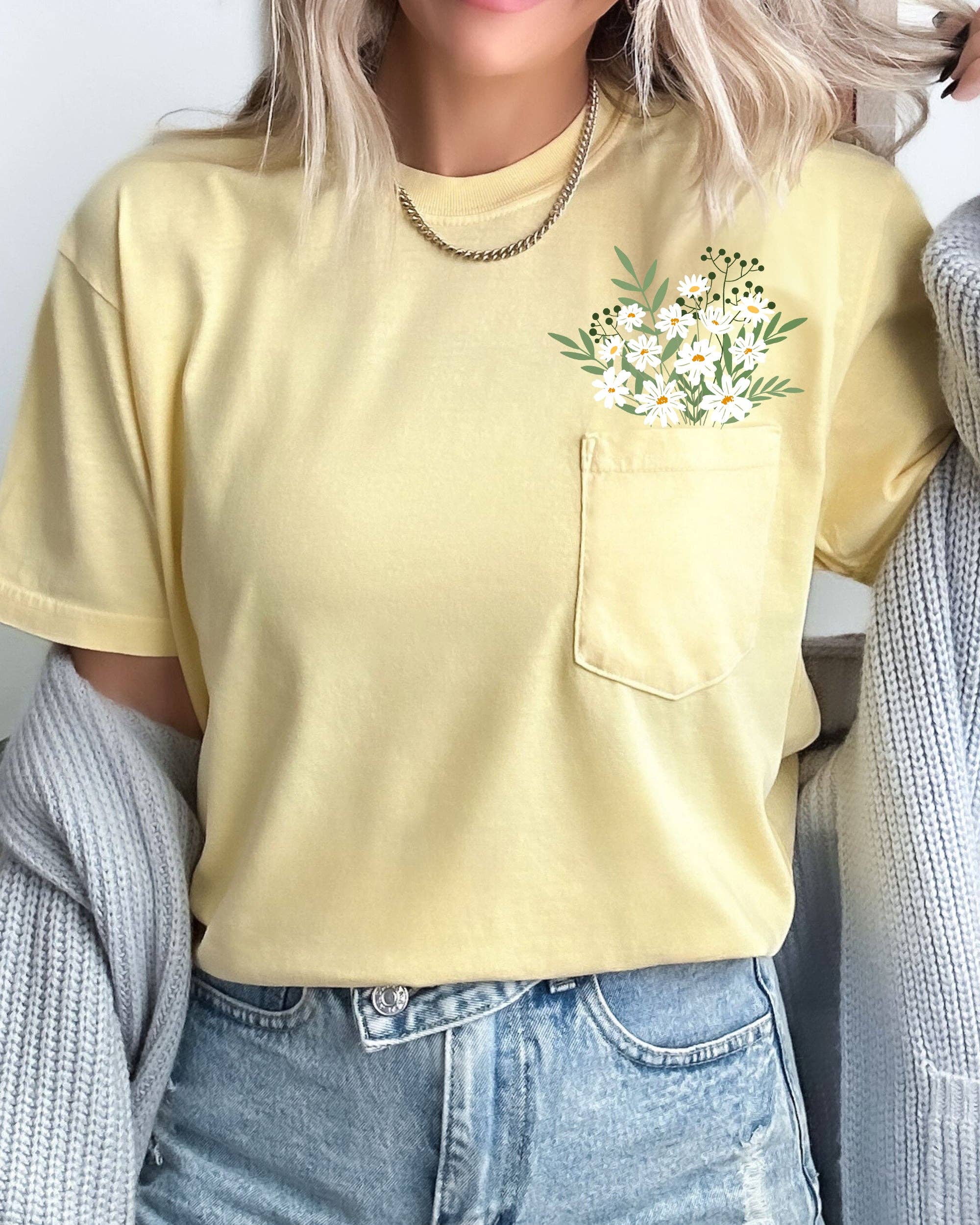 Floral Pocket, Vintage Flowers, Boho, Gardening Nature Shirt