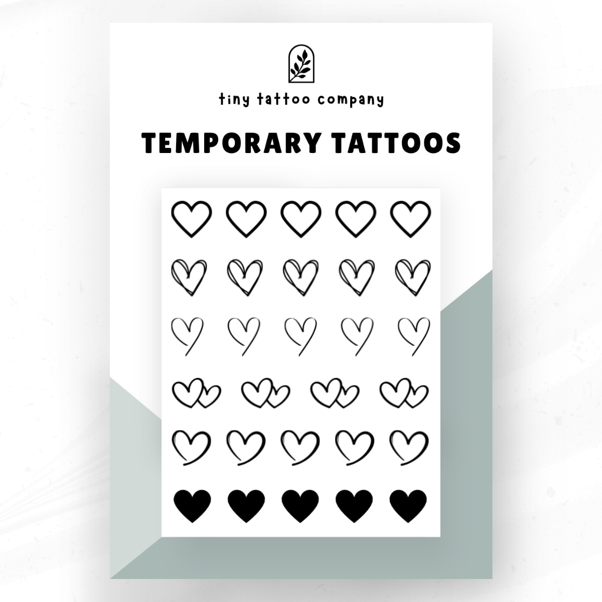 Mini Heart Temporary Tattoo Pack 🖤
