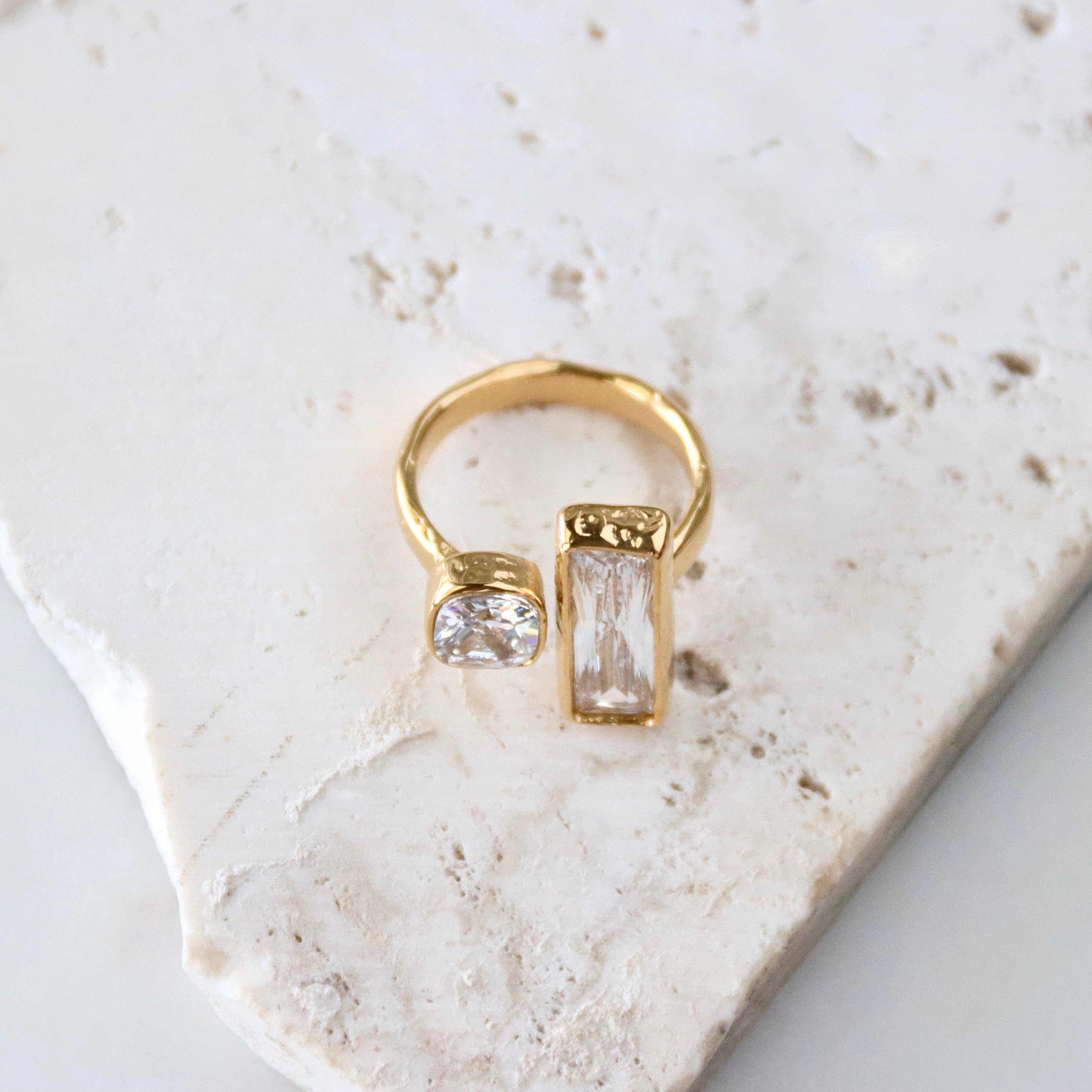 CZ Geometric Ring