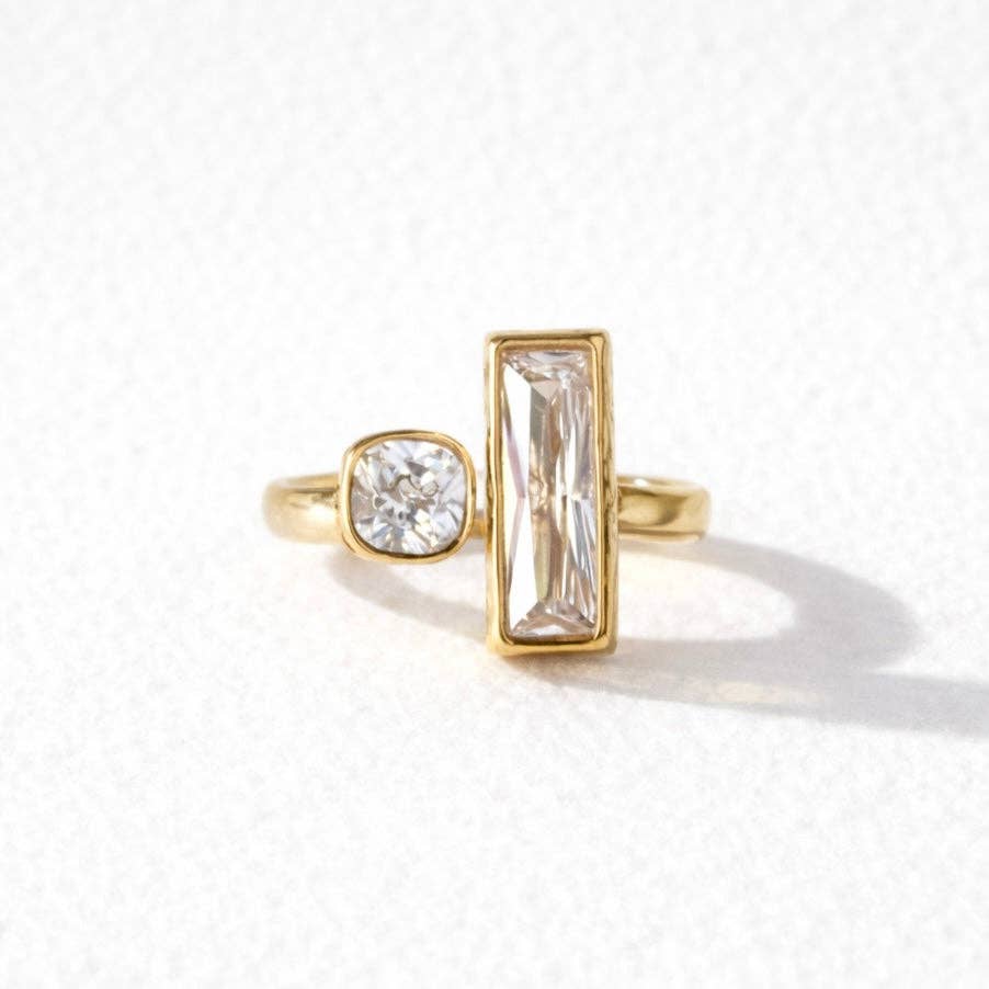 CZ Geometric Ring