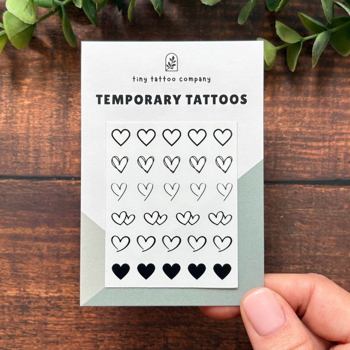 Mini Heart Temporary Tattoo Pack 🖤