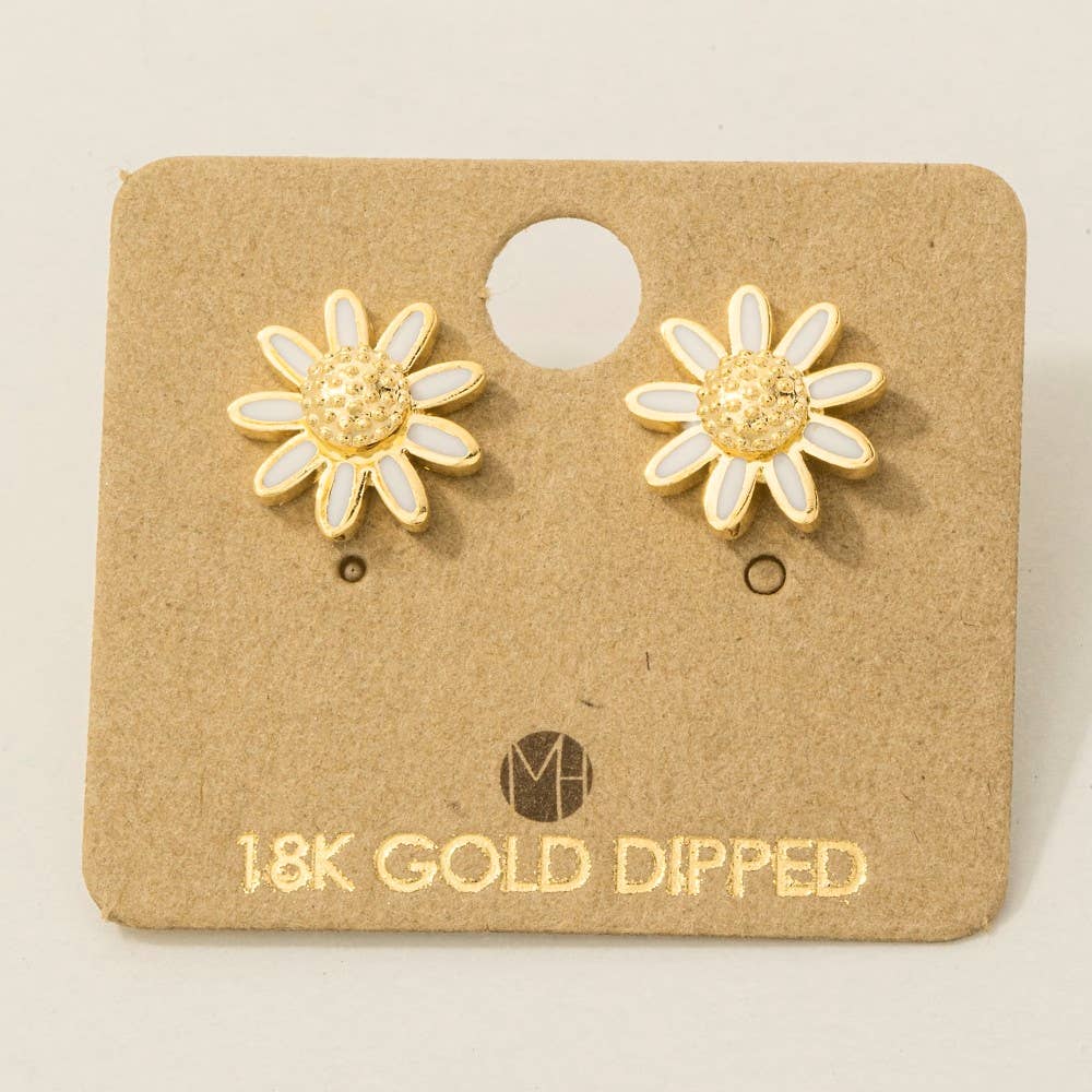 Mini Daisy Flower Stud Earrings