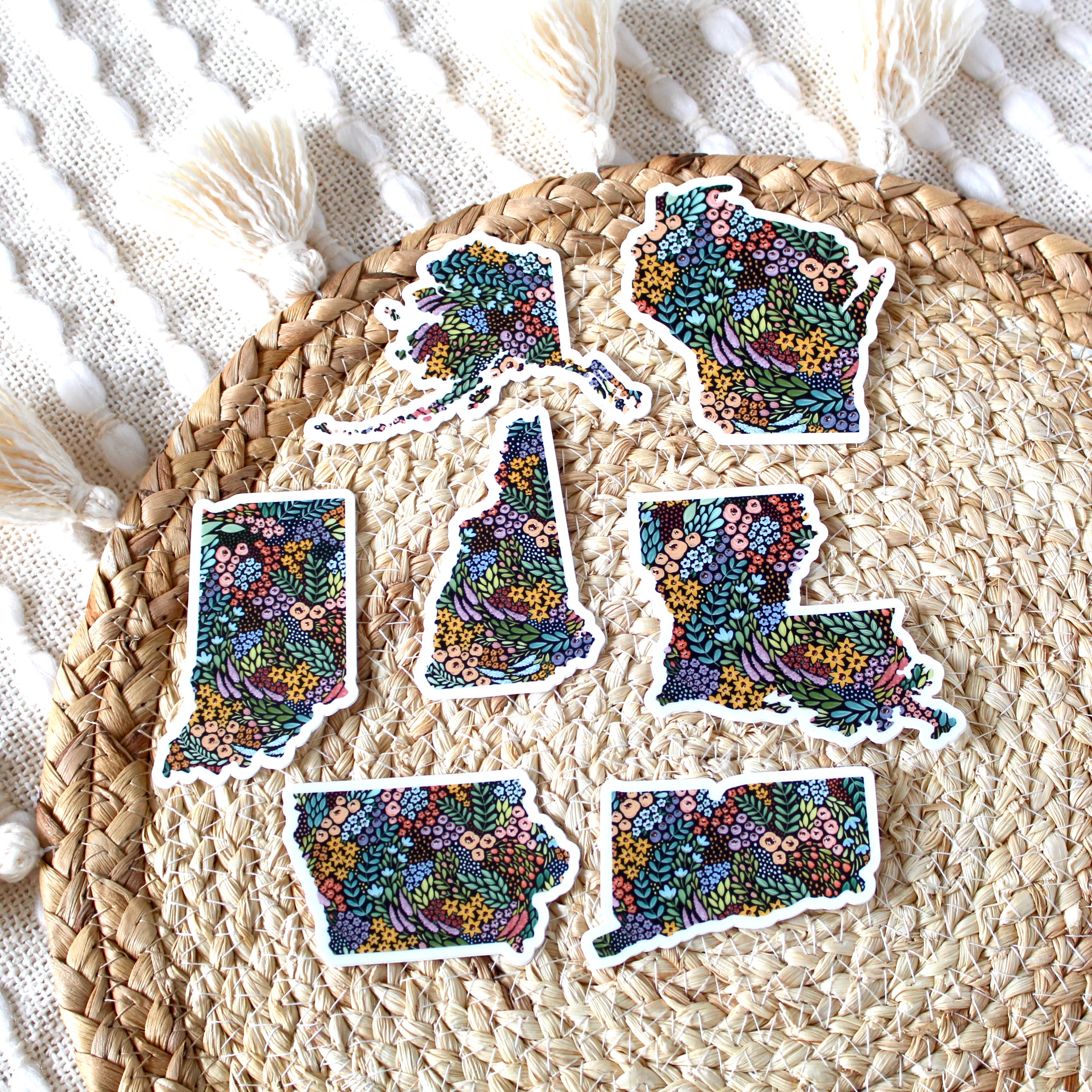 Indiana State Floral Sticker 3x2in.