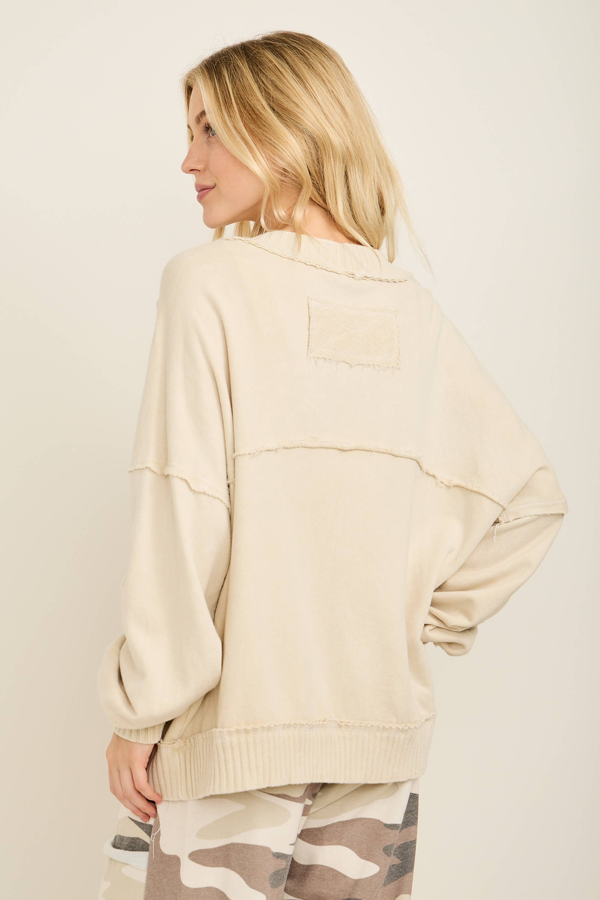 Mineral Washed Ribbed detail Midi Open Cardigan HT6658