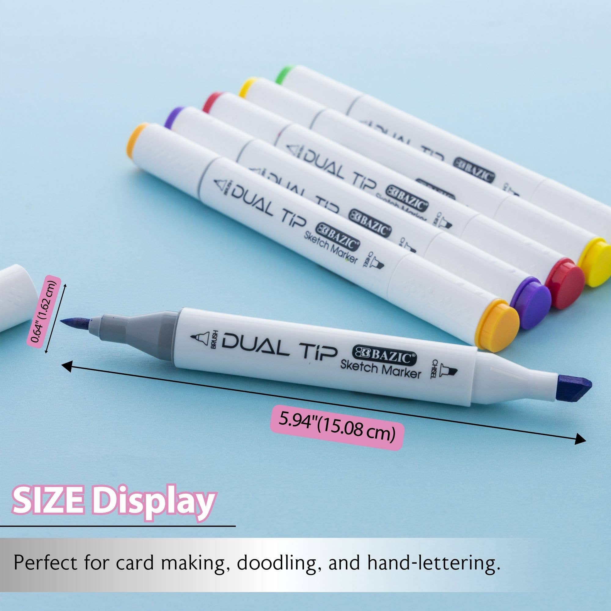 Dual Tip Alcohol-Based Markers 6 Primary Colors