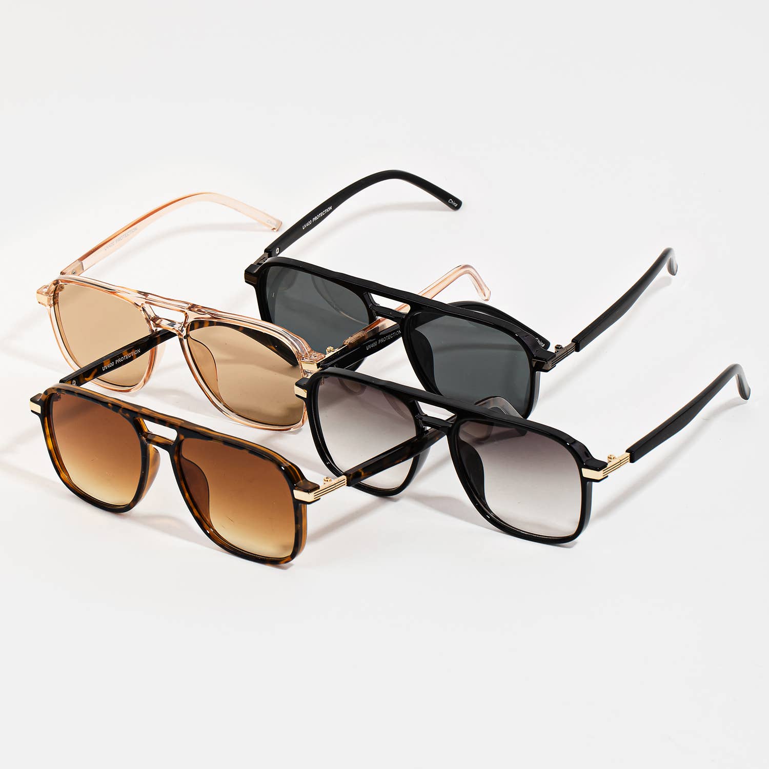 Tortoise Double Bridge Aviator Sunglasses