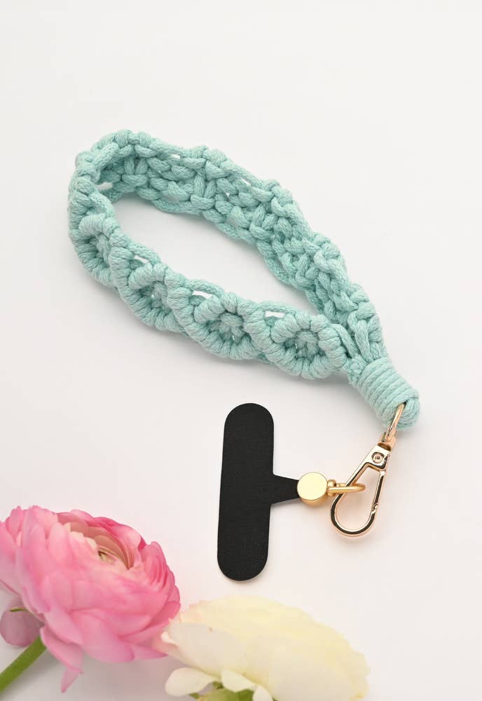 Fresh Mint Macramé Wrist Strap (Phone, Keys, Bag Accessorry)