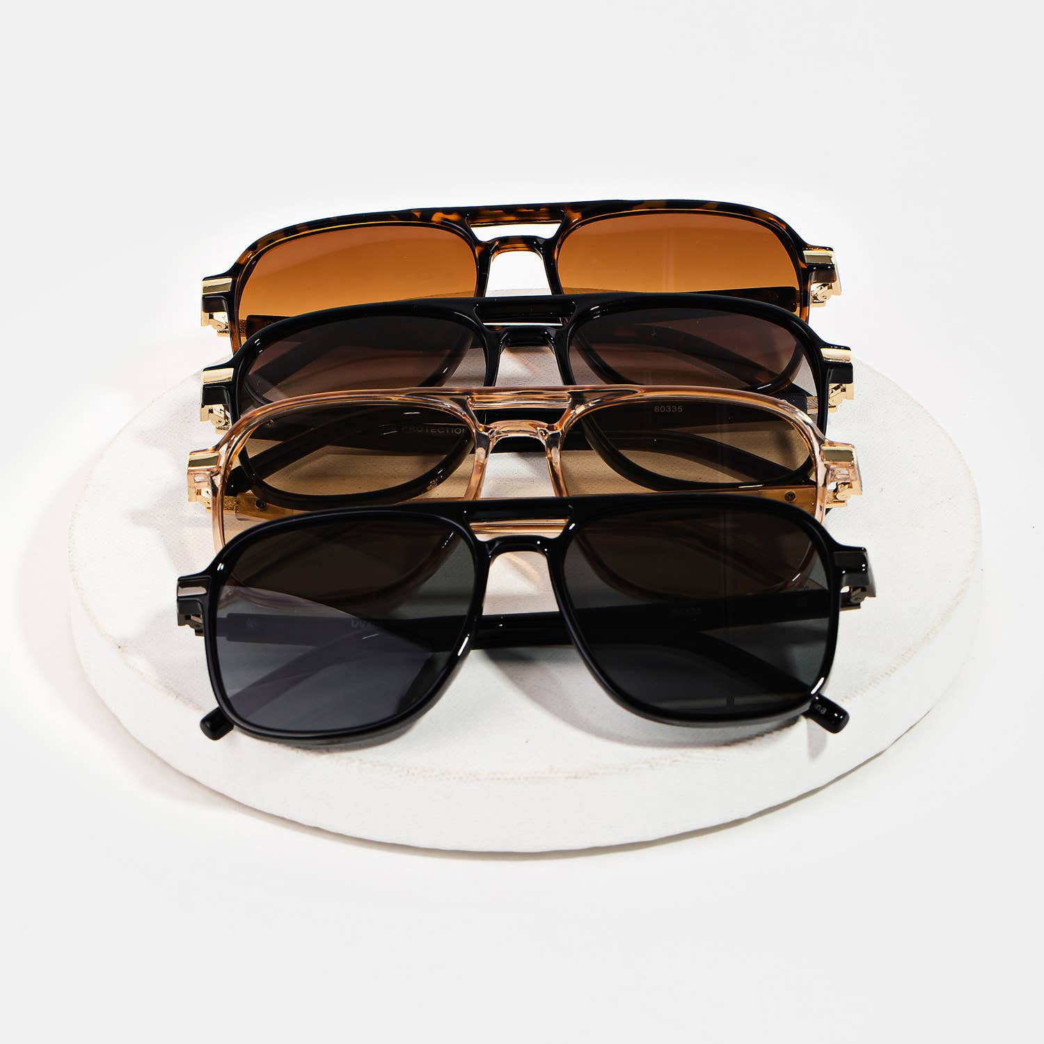Tortoise Double Bridge Aviator Sunglasses