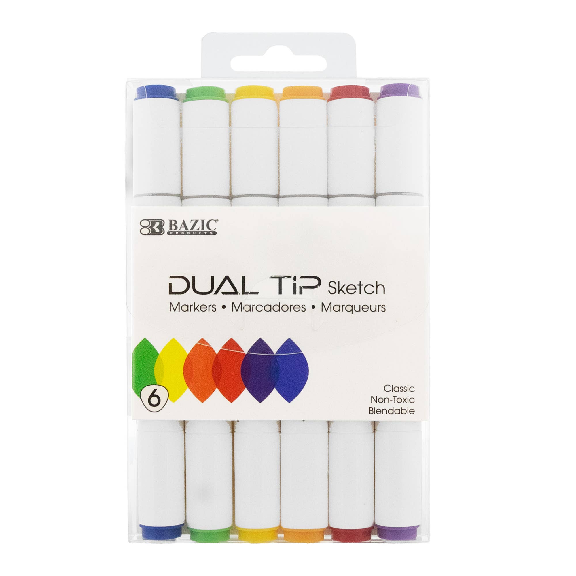 Dual Tip Alcohol-Based Markers 6 Primary Colors