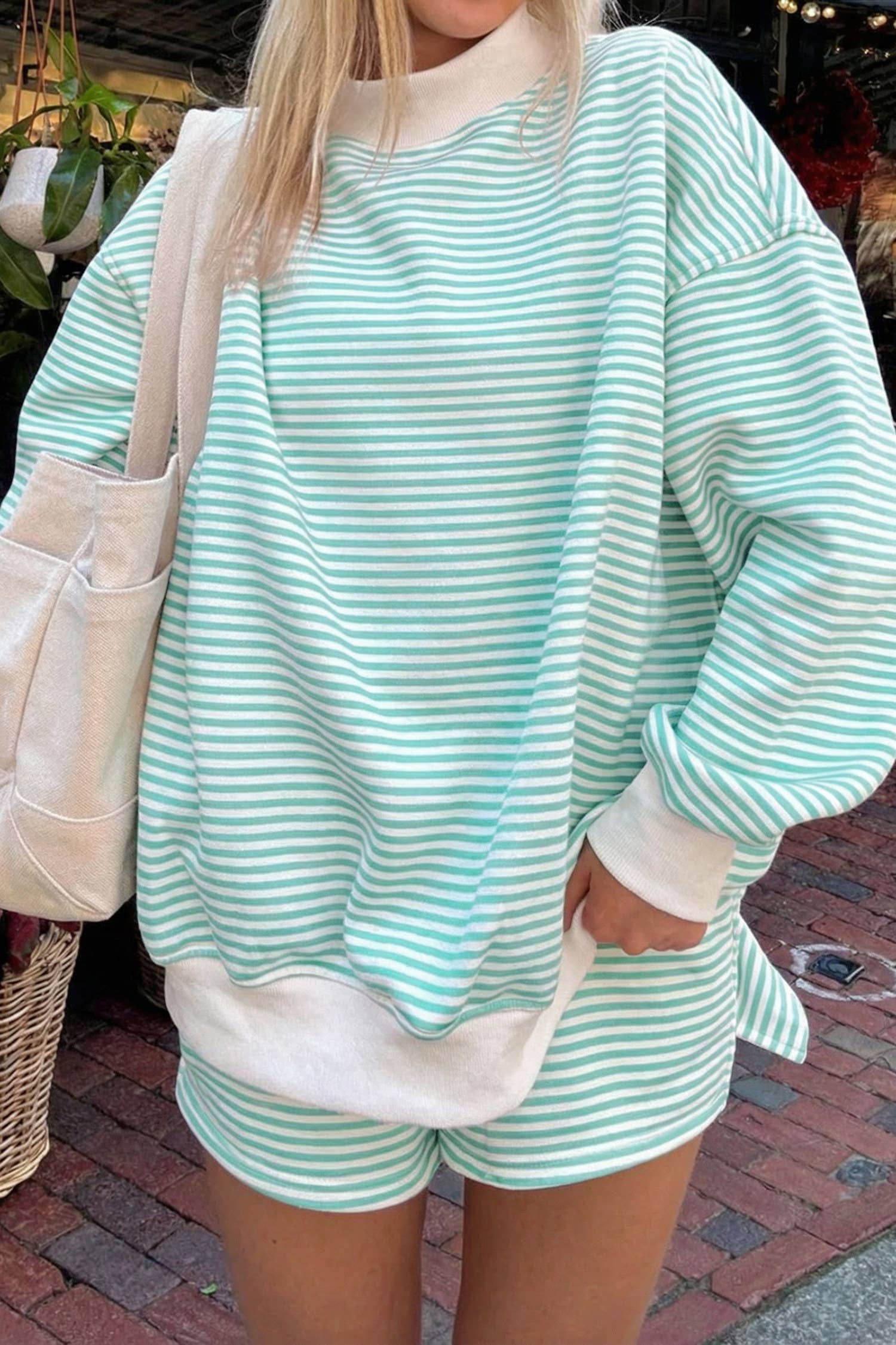 Light Pink Oversize Mock Neck Set/Small