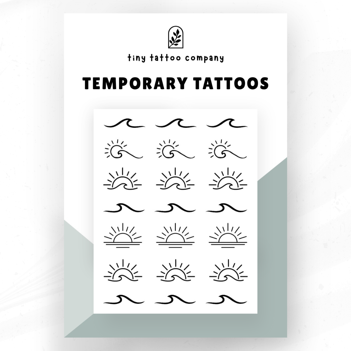 Mini Sun & Waves Temporary Tattoo Pack ☀️